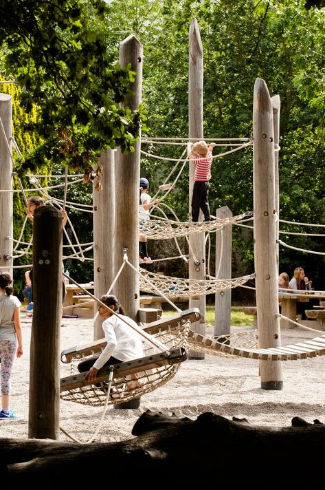 Wood Playground, Playgrounds Architecture, Public Playground, Outdoor Play Area, Natural Playground, Playground Design, Backyard Playground, Play Spaces, Children Playing