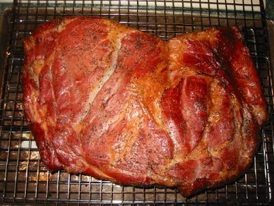 Buckboard bacon, made from a pork shoulder rather than pork belly, is a simple to make treat with many rewards. It's fresh, since you made ... Buckboard Bacon Recipe, Buckboard Bacon, Smoked Bacon Recipes, Curing Bacon, Cured Meat Recipes, Homemade Sausage Recipes, Jerky Recipes, Smoked Meat Recipes, Bacon Sausage