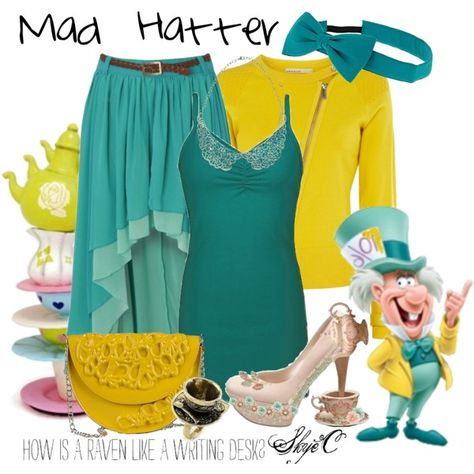 Mad Hatter - Disney's Alice in Wonderland by rubytyra on Polyvore featuring mode, BKE, Red Or Dead, Karen Millen, MÃ¨ Dusa, John Lewis and Dorothy Perkins Mad Hatter Disney, Mad Hatter Outfit, Alice In Wonderland Outfit, Disney Wear, Disney Themed Outfits, Everyday Cosplay, Disney Inspired Fashion, Character Inspired Outfits, Disney Bound Outfits