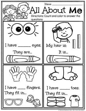 All About Me Activities Printable, Preschool Me And My Family, Preschool All About Me Activities Lesson Plans, My Lyfie Tema, All About Me Counting Activities, What Do I Like Preschool Activities, Lesson Plan All About Me, My First Week Of Preschool, I Am Special Preschool Theme Activities