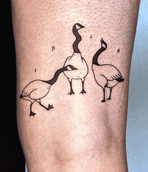 Duck Duck Goose Tattoo, Silly Goose Tattoo Matching, Canadian Geese Tattoo, Goose Outline Tattoo, Canada Goose Tattoo, Goose Tattoo Simple, Canadian Goose Tattoo, Wild Geese Tattoo, Goose Doodle