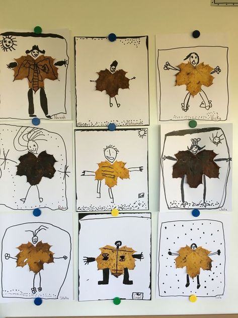 Trin For Trin Tegning, Forest School Activities, Fall Preschool Activities, Tree Study, Fall Arts And Crafts, Fall Preschool, Leaf Crafts, Fall Crafts For Kids, Kindergarten Art