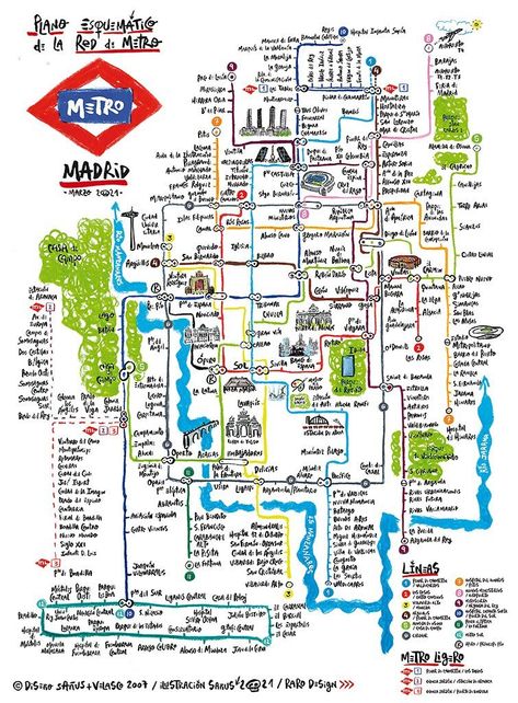 Map Of Madrid, Metro Madrid, Underground Map, City Maps Design, Metro Map, Subway Map, Travel Art Print, London Map, Level 4