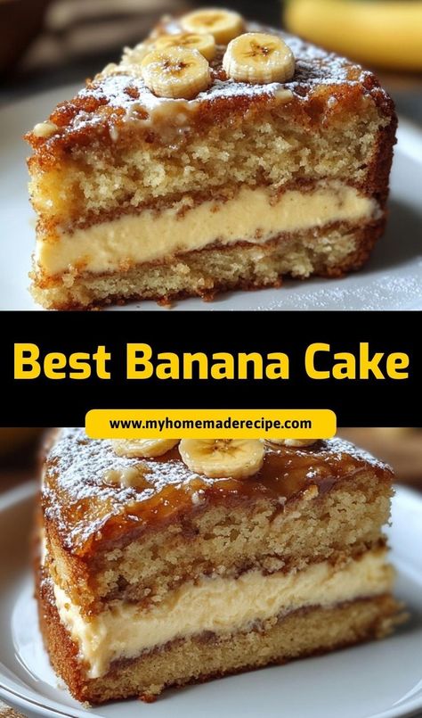 This Banana Cake is soft, moist, and full of banana flavor! Topped with creamy frosting, it’s the perfect dessert for banana lovers and an easy recipe to make for any occasion. Best Banana Cake Recipe Moist, Banana Cake Recipe Moist, Best Banana Cake Recipe, The Best Banana Cake, Best Banana Cake, Cake Recipe Moist, Banana Cake Recipe, Rich Chocolate Cake, Frozen Cake