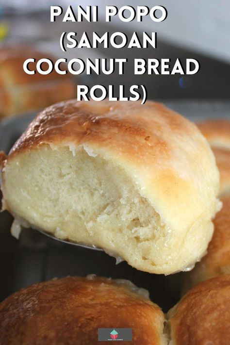 Samoan Coconut Buns, Coconut Cream Bread, Pani Popo Recipe Samoan, Coconut Rolls Recipe, Coconut Buns Recipe, Pani Popo Recipe, Soft Bread Rolls, Pani Popo, Coconut Rolls