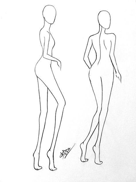 #croquis #fashionfigure #fashion #illustration Back Pose Illustration, Fashion Templates Female, Fashion Figure Poses, Fashion Croquis Poses, Croquis Poses, Croquis Drawing, Fashion Illustration Template, Fashion Croquis, Costume Design Sketch