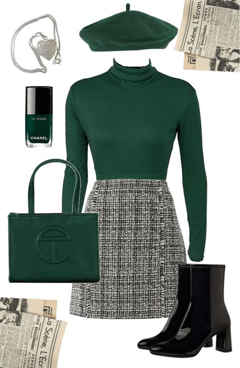 Green And Gold Outfit Classy, Posh Fashion, Sweater And Skirt, Design Moda, Classy Work Outfits, Stylish Work Outfits, Looks Chic, Professional Outfits, Fall Fashion Outfits