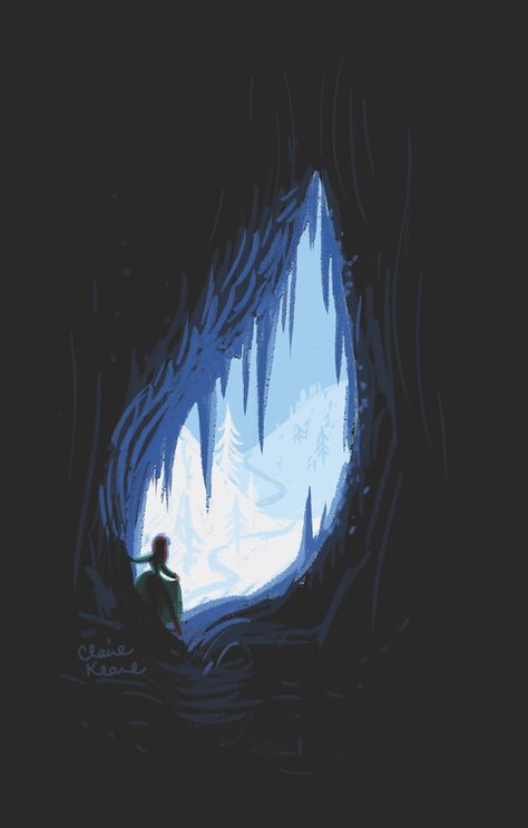 ANNA ENTERING ELSA'S ICE CASTLE - CAVE  VISUAL DEVELOPMENT FOR FROZEN Snow Queen Movie, Frozen Concept Art, Cave Illustration, Visual Development Art, Claire Keane, Dark Cave, Cave Drawings, Ice Castle, Hollow Art