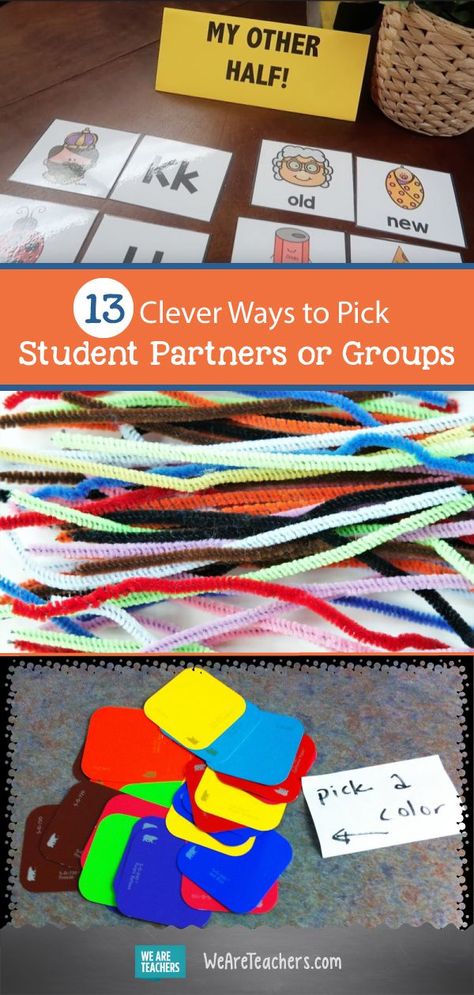 13 Clever Ways to Pick Student Partners or Groups. Picking groups in the classroom should be an easy task, but if you're a teacher you know that is not always the case. Check out these tips and tricks on how to make picking groups easy for you and your st Ways To Group Students, Education Hacks, Colour Activities, Organize Classroom, Grouping Students, Library Management, Group Discussion, Responsive Classroom, Student Numbers