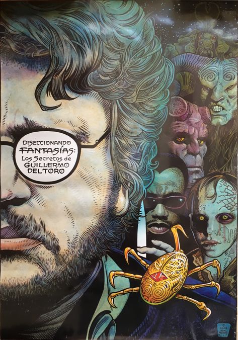 Guillermo Del Toro y sus personajes, El Laberinto del Fauno, Hellboy, Blade, El Espinazo del Diablo, Cronos, Mimic, Pan's Labyrinth, The Devil's Backbone, poster Guillermo Del Toro Art, Hellboy Movie, Hellboy Art, Art Emotions, Horror Tattoo, Horror Movie Art, Classic Horror Movies, Beautiful Posters, Exhibition Poster