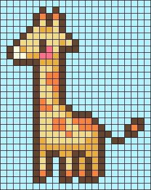 Alpha pattern #126685 | BraceletBook Giraffe Alpha Pattern, Alpha Pattern, Alpha Patterns, Giraffes, Friendship Bracelet Patterns, Bracelet Patterns, Friendship Bracelet, Mammals, Favorite Color