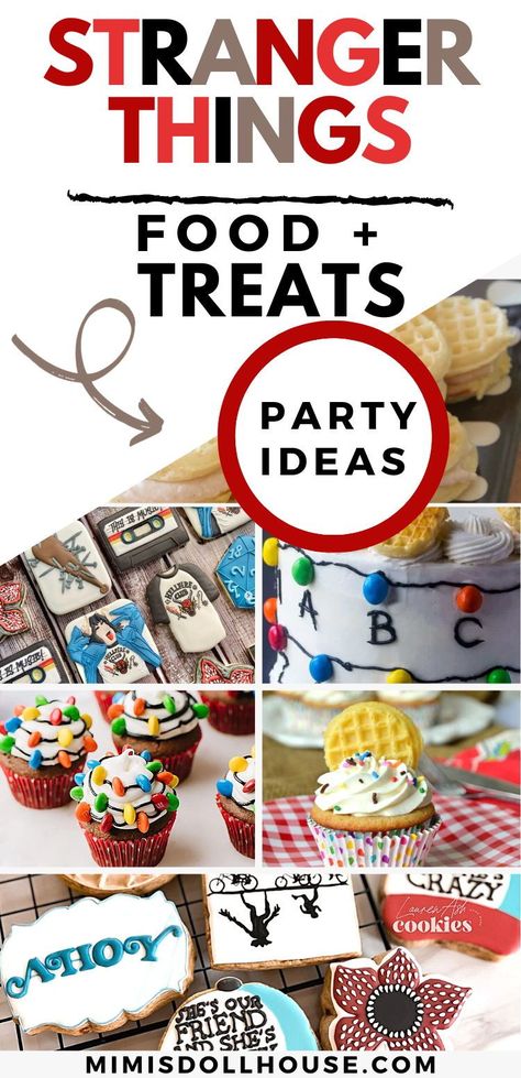 Stranger Things Desserts for a Halloween Party Want some totally tubular Stranger Things party food and dessert ideas? From upside down cakes to Christmas light cupcakes...we have all the best ideas to get your party planning off the the right track. #strangerthings #partyfood #strangerthingsparty #halloweenparty #teenparty #80sparty #tweenparty #adultparty #birthdayparty #strangerthingsbirthday #strangerthinghallowee Stranger Things Food Party, Stranger Things Recipes, Stranger Things Charcuterie Board, Stranger Things Snacks Ideas, Stranger Things Desserts, Stranger Things Inspired Food, Stranger Things Snacks, Stranger Thing Themed Food, Stranger Things 11th Birthday Party