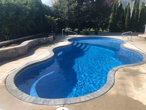 Fiberglass Pool Features - Latham Pool Fiberglass Pool Ideas, Latham Pool, Automatic Pool Cover, Florida Beach House, Pool Features, Tanning Ledges, Pool Stuff, Fiberglass Pool, Patio Layout