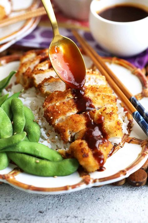 Chicken Katsu Chicken Katsu Sauce, Chicken Katsu Recipe, Katsu Sauce, Chicken Katsu Recipes, Katsu Recipes, Crispy Baked Chicken Thighs, Tonkatsu Sauce, Gluten Free Cookbooks, Chicken Katsu