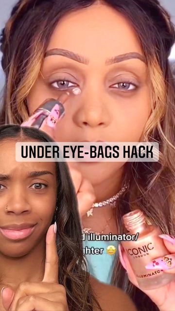 𝐀𝐓𝐀𝐑𝐀𝐇 on Instagram: "Dark Under eye concealer hack!! 👀😍 What’s your thoughts on this one? 🤔 Save & Tag a Friend that needs makeup inspo 👩🏾‍🤝‍👩🏻Follow me @atarahmayhew 😘 inspo @glamwithsuzan 💕 . . ." Dark Eye Bags Makeup, Conceal Bags Under Eyes, Eye Shadow Under The Eye, How To Cover Bags Under Eyes, How To Hide Under Eye Bags With Makeup, Makeup For Under Eye Bags, Concealing Under Eye Bags, Makeup For Eye Bags, How To Hide Eye Bags With Makeup