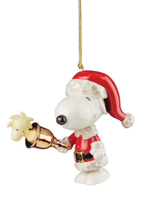 Lenox® Snoopy Ringing Bell Ornament Mark Roberts Christmas, Lenox Ornaments, Ringing Bell, Luxury Christmas Tree, Shell Ornaments, Snoopy Christmas, Red Suit, Bell Ornaments, Christmas Celebration