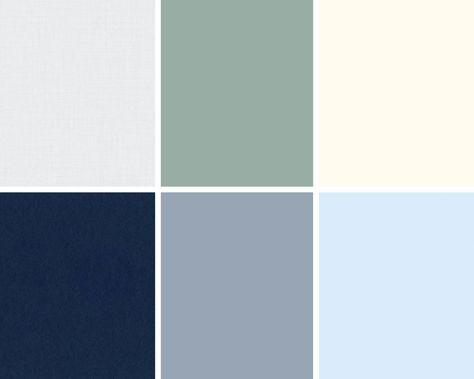 Light Gray, Eucalyptus Green, Cream, Navy, Dusty Blue, & Sky Blue Blue Green And Grey Color Scheme, Navy And Light Blue Color Palette, Dusty Blue And Navy Color Palette, Sage Blue Grey Color Palette, Blue Green Gray White Color Palette, Dusty Blue And Green Color Palette, Wedding Color Palette Blue Green, Blue Green Pallete Color, Sage Green And Light Blue Color Palette