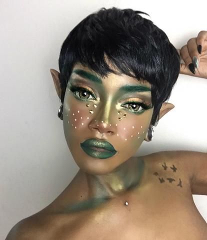 Elf Make Up, Pixie Costume, Christmas Elf Costume, Elf Costume, Elf Ears, Elf Makeup, Fairy Makeup, Christmas Makeup, Halloween Hair