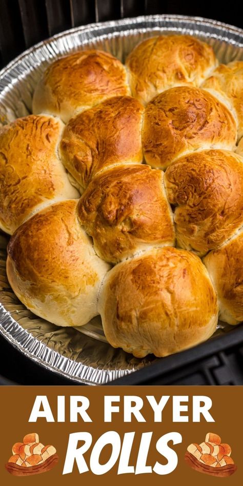 Air fryer rolls are a simple way to perfectly cook dinner rolls in the air fryer. Made with just a few ingredients. Frozen Rolls In Air Fryer, Air Fryer Rolls, Brown Rolls, Frying Recipes, Frozen Dinner Rolls, New Air Fryer Recipes, Frozen Dinner, Air Fryer Recipes Snacks, Frozen Rolls