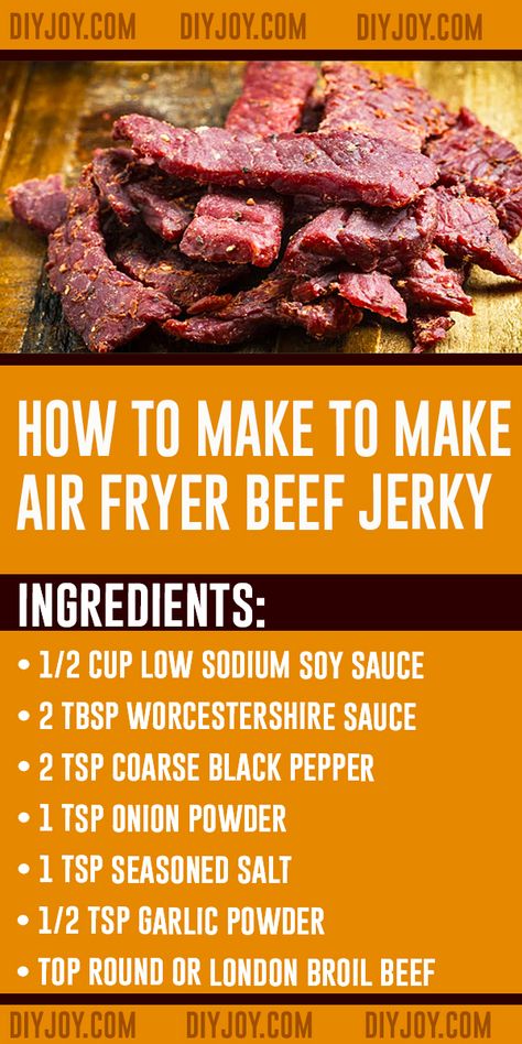 Air Fryer Beef Jerky, Air Fryer Beef, Air Fryer Recipes Beef, Homemade Beef Jerky, Bars Healthy, Air Fryer Recipes Snacks, Beef Jerky Recipes, Air Fryer Cooking Times, Crockpot Healthy