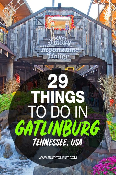 Wondering what to do in Gatlinburg, TN? This travel guide will show you the top attractions, best activities, places to visit & fun things to do in Gatlinburg, Tennessee. Start planning your itinerary & bucket list now! #gatlinburg #gatlinburgtennessee #gatlinburgtn #tennessee #tennesseevacation #usatravel #usatrip #usaroadtrip #travelusa #ustravel #ustraveldestinations #americatravel #travelamerica Tennessee Family Vacation, Things To Do In Gatlinburg, Gatlinburg Tennessee Vacation, Tennessee Road Trip, Smokey Mountains Vacation, Gatlinburg Vacation, Smoky Mountains Vacation, Tennessee Travel, Tennessee Vacation