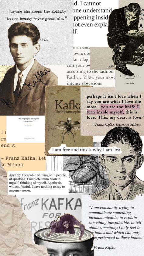 Classic Literature Quotes, Kafka Quotes, Zodiac Characters, Literature Humor, Romantic Book Quotes, Franz Kafka, Never Grow Old, Scrapbook Book, Artist Quotes