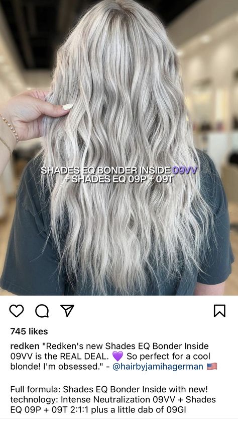 White Blonde Formula Redken, Silver Formula Shades Eq, Icy Shades Eq Formula, Redken Shades Eq 10 Vg, Ion Icy White Toner Before And After, Silver Redken Shades Eq Formula, Redken Silver Toner Formula, White Hair Formula, Silver Hair Color Formula