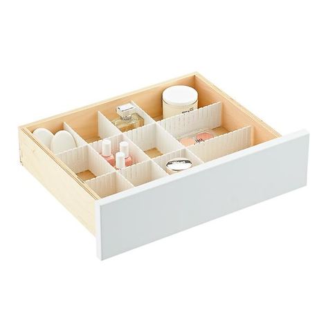 Slotted Interlocking Drawer Organizers | The Container Store Baby Drawer Organization, Acrylic Drawer Organizer, Baby Drawer, Silverware Drawer Organizer, Bathroom Drawer Organization, Closet Organizer With Drawers, Tea Organization, Acrylic Drawers, Bathroom Drawers