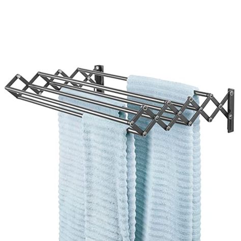 Small Utility Room, Wall Mounted Drying Rack, Compact Laundry, Laundry Room Bathroom, Drying Rack Laundry, Laundry Drying, Clothes Drying, Clothes Dryer, Clothes Drying Racks