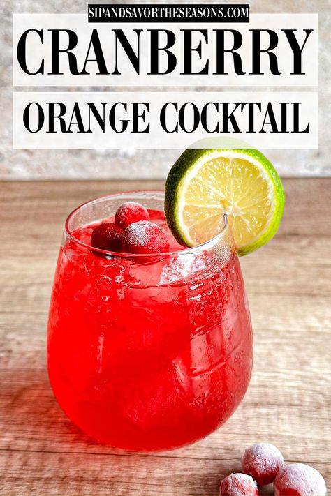 Indulge in the flavors of fall with our Cranberry Orange Cocktail recipe. This easy-to-make, ginger-infused delight combines the warmth of vodka with the zing of cranberry and orange. Perfect for cozy evenings. Cranberry Orange Cocktail, Cranberry Orange Vodka, Tart Flavors, Unsweetened Cranberry Juice, Simple Syrup Cocktails, Ginger Cocktails, Orange Liquor, Orange Cocktail, Orange Vodka