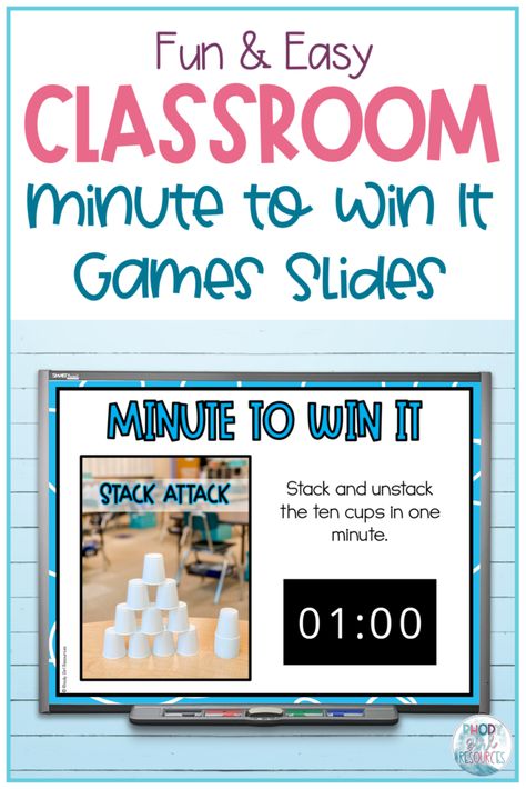 Easy Minute To Win It Games For Kids, Minute To Win It Games For Kids, Classroom For Kindergarten, Classroom Games Elementary, Christmas Minute To Win It, Subitizing Activities, Games For Kids Classroom, Class Activity, Minute To Win It Games