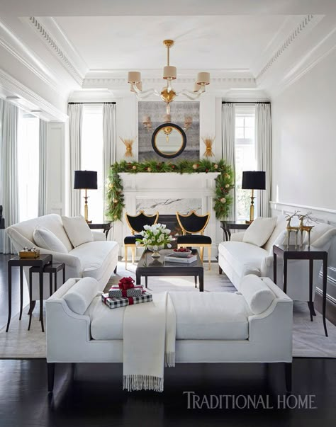 Formal Living Room Decor, White Living, White Living Room, World Of Interiors, A Living Room, Furniture Arrangement, Formal Living Rooms, Formal Living, Christmas Decorating