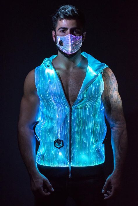 Inlighten CO – Wearable Tech Apparel – Rad + Raw Edm Outfits Men, Edm Festival Outfit Men, Guy Rave Outfits, Red Rave Outfit, Rave Outfit Men, Men Rave Outfits, Mens Rave Outfits, Black Rave Outfits, Edm Rave Outfits