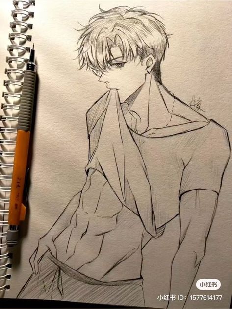 Anime Boy Drawings Pencil, Body Sketches Male, Body Sketch Male, Male Body Sketch, Easy Manga Drawings, Poses Manga, Boy Sketch, Pencil Sketch Images, Anime Boy Sketch