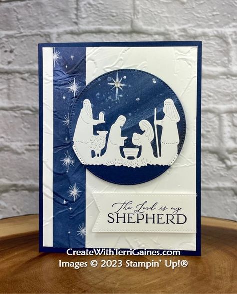 Christian Christmas Cards Handmade, Nativity Christmas Cards, Christian Christmas Cards, Religious Christmas Cards, Simple Christmas Cards, Homemade Christmas Cards, Stampin Up Christmas Cards, O Holy Night, Religious Christmas