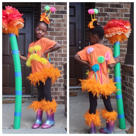 Dr Seuss Book Week Costume, Dr Seuss Lorax Costumes, Lorax Dress Up, Dr Suess Character Dress Up, Dr Seuss Characters Costumes, Dr Suess Book Character Costumes, Dr Susse Costumes, The Lorax Dress Up Ideas, Lorax Book Week Costume