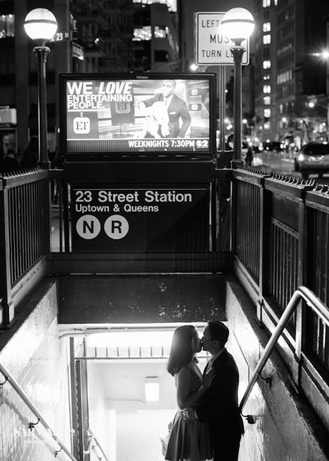 Engagement Party Venue, Couples City, Engagement Photos Nyc, Nyc Photoshoot, City Engagement Photos, Photo Shoot Location, Subway Station, Engagement Photo Locations, City Engagement