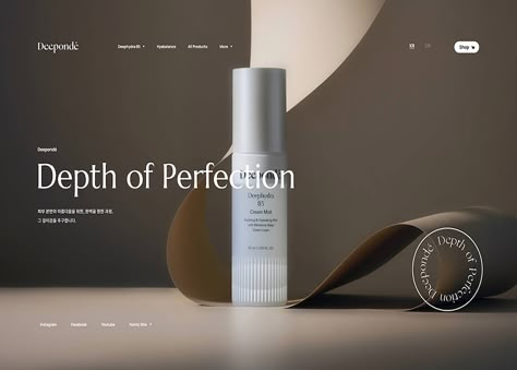 Packaging Website Design, Shampoo Website Design, Website Product Photography, One Product Website Design, Spa Web Design, Beauty Website Design Inspiration, Perfume Website Design, Cosmetics Website Design, Cosmetic Website Design