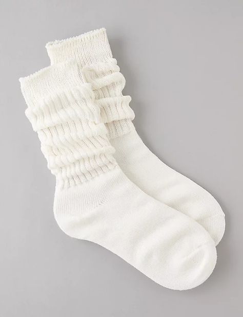 Women's Slouchy Socks | American Eagle American Eagle Clothes, Cute Socks Aesthetic, American Eagle Socks, Hailie Monet, Slouchy Socks, Iphone Hack, Pretty Socks, Socks Aesthetic, American Eagle Outfits