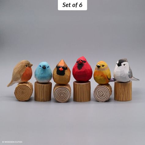 Easy Woodcarving, Projects Design Ideas, Wood Birds, Carved Wooden Animals, Wooden Birds, Wooden Figurine, Wooden Toys Design, Carved Wooden Birds, Simple Wood Carving