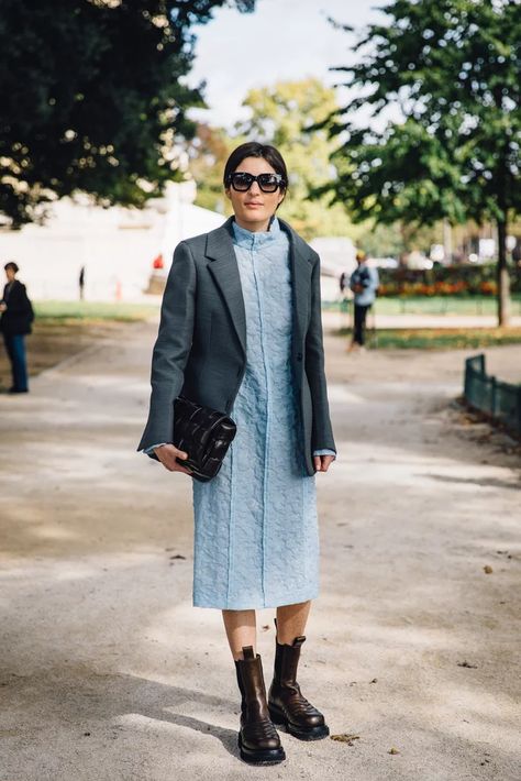 PFW Day 6 | The Best Street Style at Paris Fashion Week Spring 2020 | POPSUGAR Fashion Photo 374 2020 Street Style, Fashion Week Spring 2020, Paris Fashion Week Street Style, Popsugar Fashion, Plunge Dress, Spring Summer Trends, The Best Street Style, Best Street Style, Spring Street Style