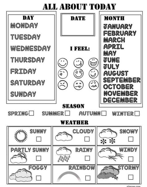 Weather Chart For Kids, Educational Posters For Toddlers, Week Goals, Kindergarten Calendar, Calendar Free Printable, Homeschool Calendar, Morning Basket, Weather Chart, Homeschool Preschool Curriculum