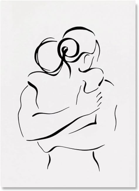 Love Related Drawings, Couples Line Drawing, One Line Couple Drawing, Drawings Of Love Easy, Black And White Couple Drawing, Drawing Of Couples In Love, Dessin Love Couple, Drawings That Represent Love, Lovers Sketch Couple