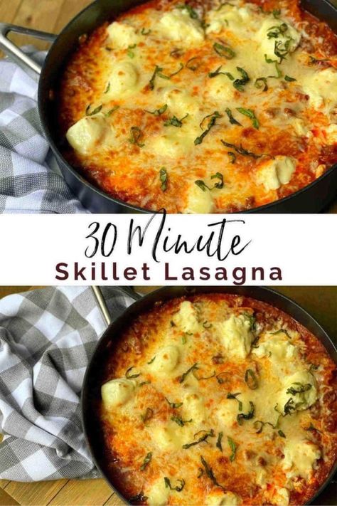 Italian One Pot, Pasta Pics, Lasagna With Ricotta, Skillet Lasagna Recipe, Slow Cooker Applesauce, Skillet Lasagna, Greek Chicken Salad, Quick Bites, Traditional Lasagna