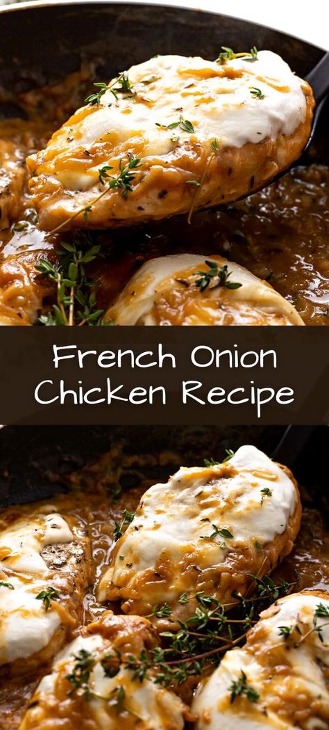 Indulge in the savory delight of our French Onion Chicken Recipe, where tender chicken breasts are smothered in rich caramelized onions and melted cheese. Follow us for more mouthwatering recipes that will elevate your culinary repertoire! 12 Tomatoes French Onion Chicken, French Onion Chicken Bites, French Onion Stuffed Chicken Breast, Chicken French Sauce, Carmalized Onion Chicken, French Onion Packet Recipes, Gordon Ramsay Chicken Recipes, Chicken And Onion Recipes, French Onion Chicken Recipes