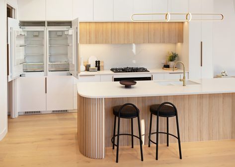 There's nothing like the seamless design of an integrated fridge 🤍⁠ 📸: @cookandbathe Hadfield project⁠ ⁠ ⁠ #kitchen #kitchendesign #home #homedecor #design #interior #cooking #kitchendecor #homedesign #renovation #kitcheninspo #kitchenremodel #kitcheninspiration #house #houseinspo #renovationinspiration #designinspo #renovationideas #kitchenideas #melbourne #designideas #modernkitchen #homerenovation #renovationinspo #sink #sinkmixer #oven #cooktop #integratedappliances #fridge Pizza Dessert, Glass Shelving, Integrated Fridge Freezer, Integrated Fridge, Dessert Tray, Integrated Appliances, Frozen Pizza, Electrical Safety, Metal Cabinet