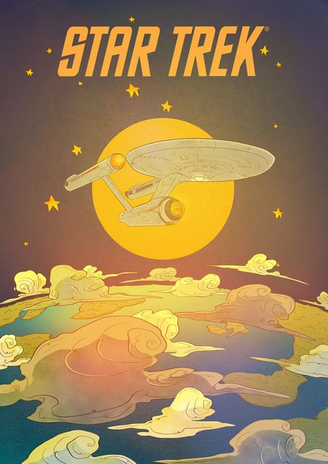 Star Trek Poster Vintage, Star Trek Tos Wallpaper, Star Trek Drawings, Star Trek Wallpaper Iphone, Star Trek Aesthetic, Star Trek Painting, Star Trek Fanart, Star Trek Tattoo, Space The Final Frontier