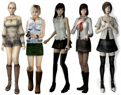 Female Horror Protagonist, 2000s Horror, Horror Girl, Video Game Outfits, Horror Protagonist, Horror Game Protagonist, Game Protagonist, Horror Style, Fatal Frame