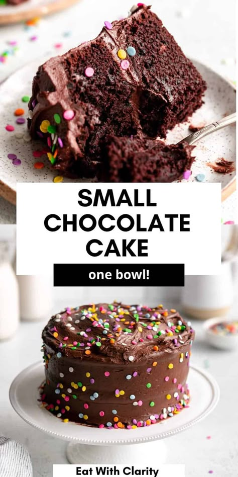 Mini Vegan Chocolate Cake, Mini Gluten Free Chocolate Cake, Birthday Cake For One, Healthy Mini Cake Recipes, First Birthday Chocolate Cake, Small Personal Birthday Cakes, Small Batch Chocolate Cake Recipe, Small Chocolate Birthday Cake, Small Gluten Free Cake