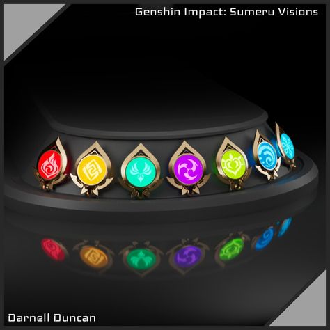 Dendro Vision, Cryo Vision, Geo Vision, Pyro Vision, Hydro Vision, Anemo Vision, Electro Vision, Genshin Impact Sumeru, Dungeons And Dragons Homebrew